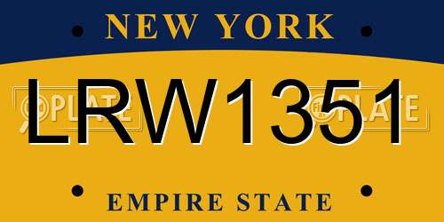 LRW1351 New York License Plate