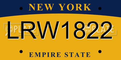 LRW1822 New York License Plate