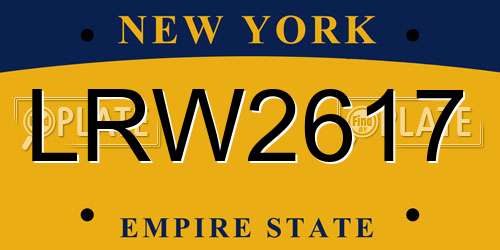 LRW2617 New York License Plate