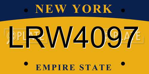 LRW4097 New York License Plate