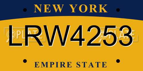 LRW4253 New York License Plate
