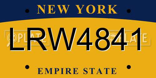 LRW4841 New York License Plate