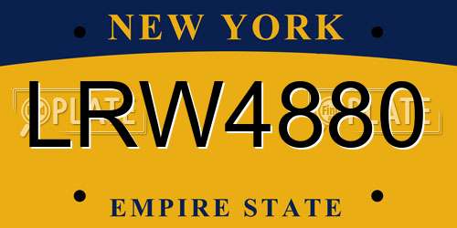 LRW4880 New York License Plate