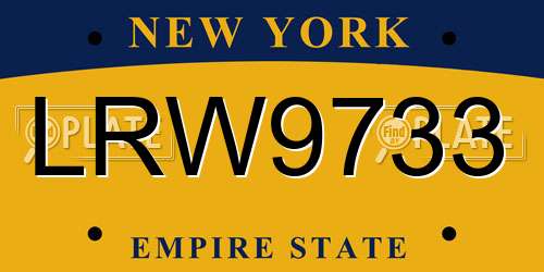 LRW9733 New York License Plate
