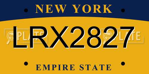 LRX2827 New York License Plate