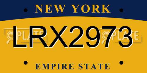 LRX2973 New York License Plate