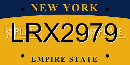 LRX2979 New York License Plate