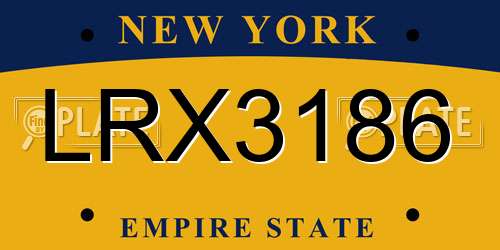 LRX3186 New York License Plate