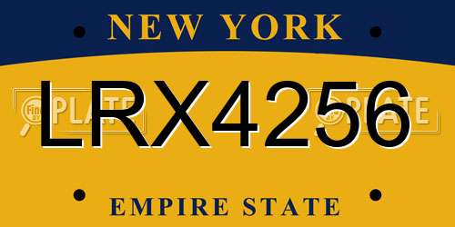LRX4256 New York License Plate