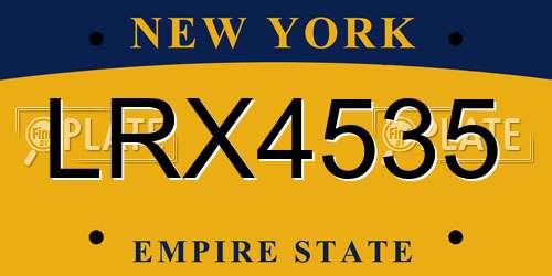 LRX4535 New York License Plate