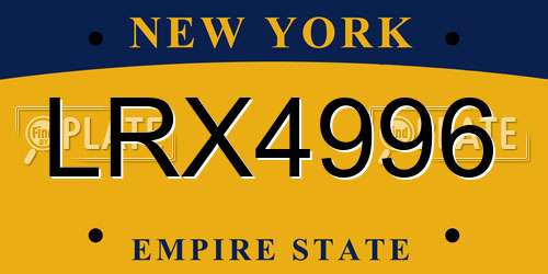 LRX4996 New York License Plate