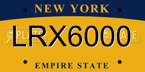 LRX6000 New York License Plate