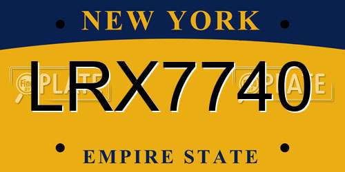 LRX7740 New York License Plate