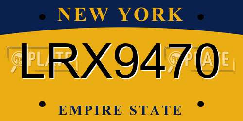 LRX9470 New York License Plate
