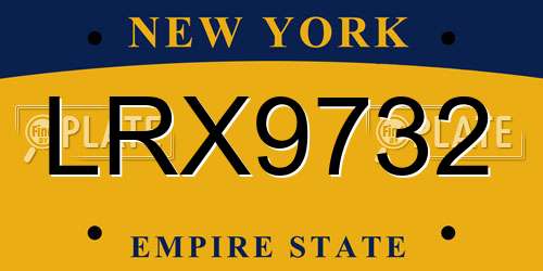 LRX9732 New York License Plate