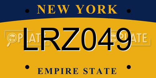 LRZ049 New York License Plate