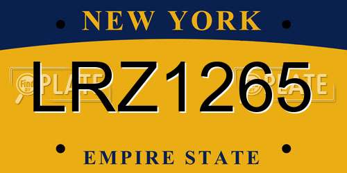 LRZ1265 New York License Plate