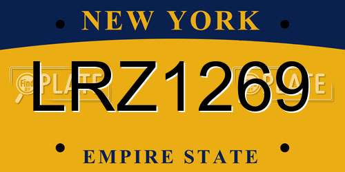 LRZ1269 New York License Plate