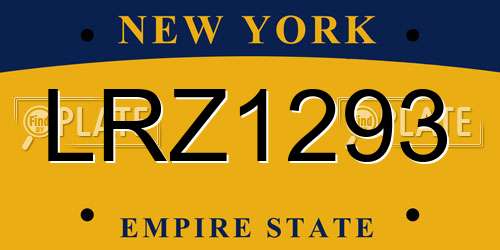 LRZ1293 New York License Plate