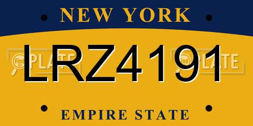 LRZ4191 New York License Plate