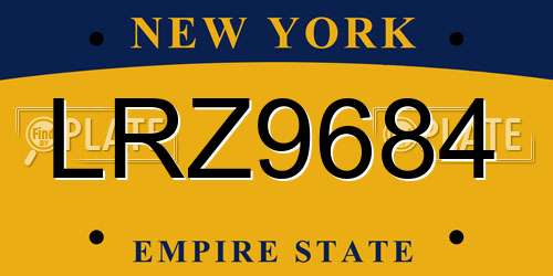 LRZ9684 New York License Plate