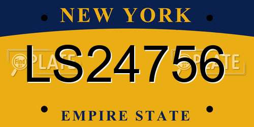 LS24756 New York License Plate
