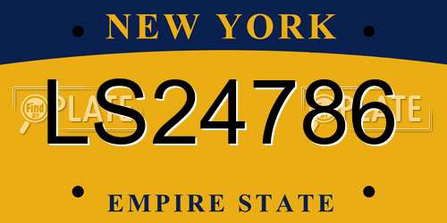 LS24786 New York License Plate