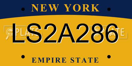 LS2A286 New York License Plate