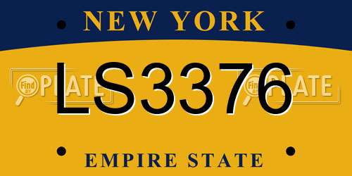 LS3376 New York License Plate