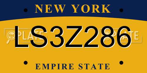 LS3Z286 New York License Plate
