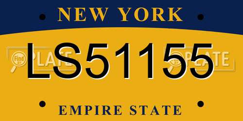 LS51155 New York License Plate