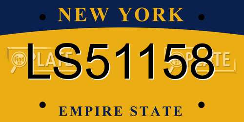 LS51158 New York License Plate
