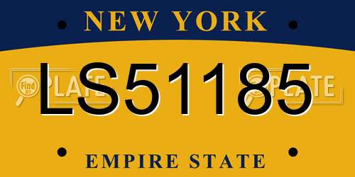 LS51185 New York License Plate