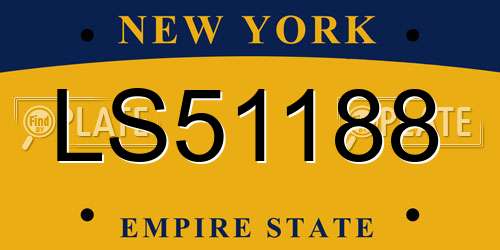 LS51188 New York License Plate