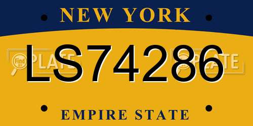 LS74286 New York License Plate