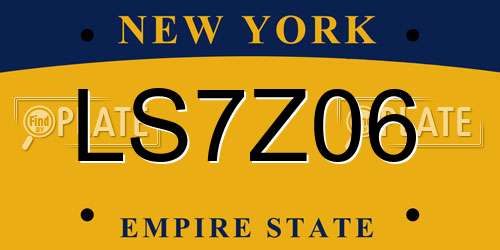 LS7Z06 New York License Plate