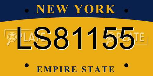 LS81155 New York License Plate
