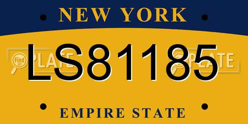 LS81185 New York License Plate