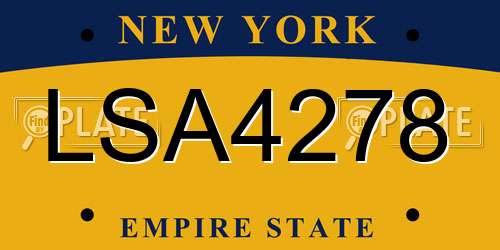 LSA4278 New York License Plate