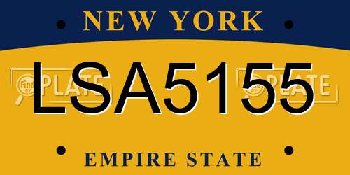 LSA5155 New York License Plate