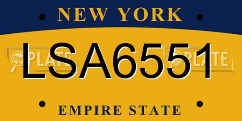 LSA6551 New York License Plate