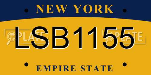LSB1155 New York License Plate