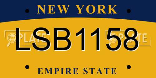 LSB1158 New York License Plate