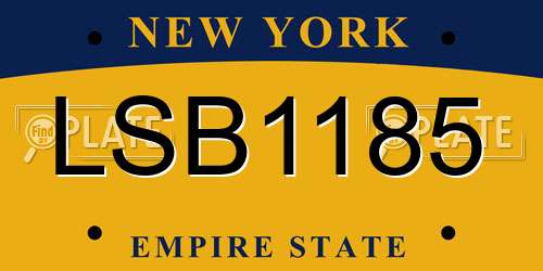 LSB1185 New York License Plate
