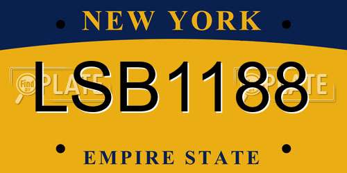 LSB1188 New York License Plate