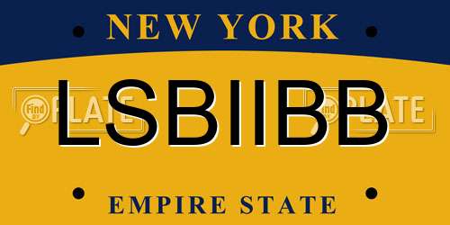 LSBIIBB New York License Plate
