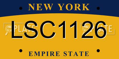 LSC1126 New York License Plate