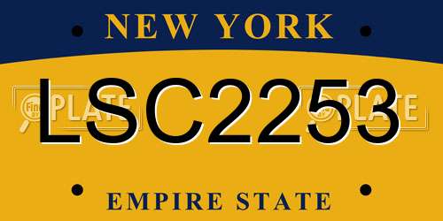 LSC2253 New York License Plate