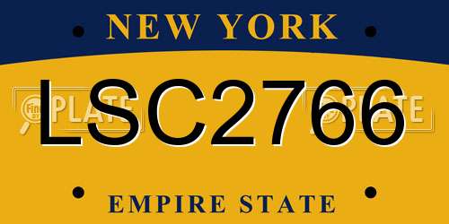 LSC2766 New York License Plate