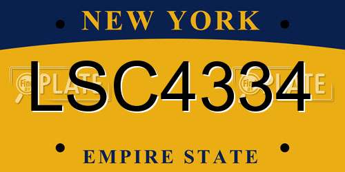 LSC4334 New York License Plate